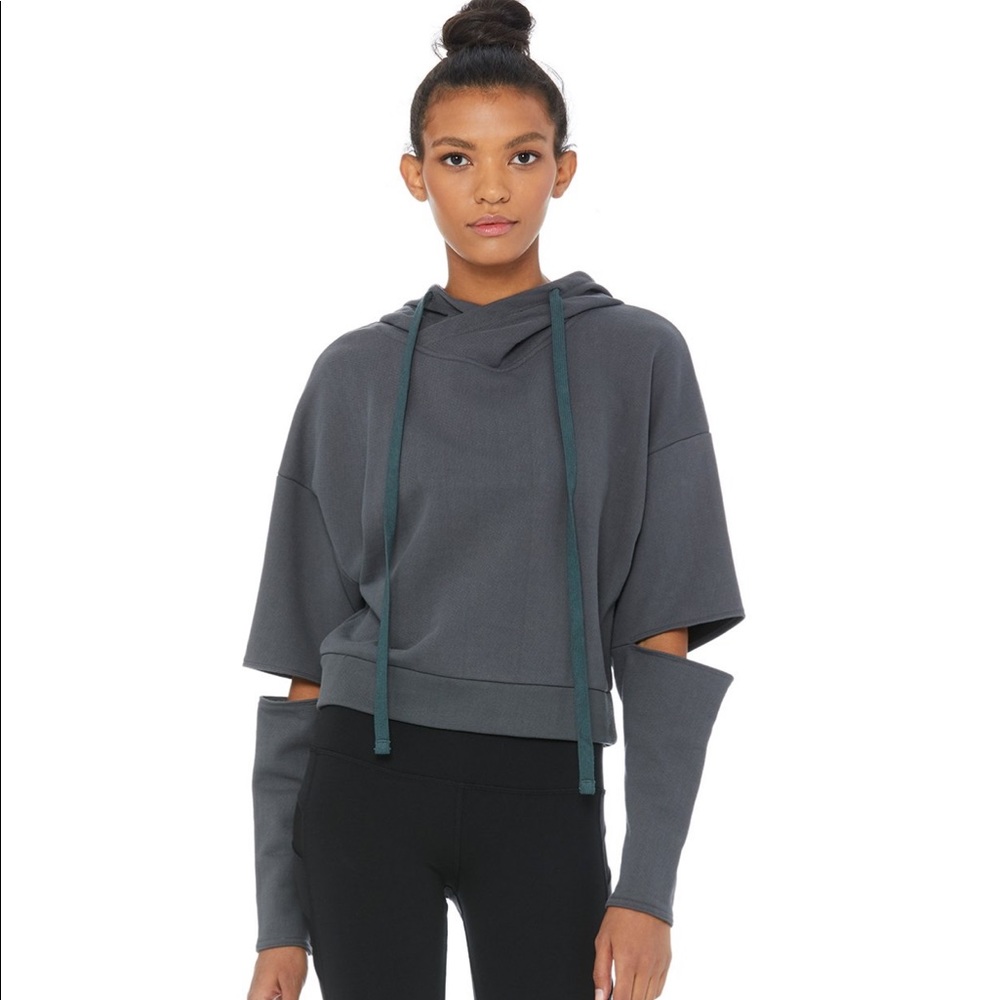 Alo Yoga Peak Long Sleeve Top Anthracite - Picture 1 of 5
